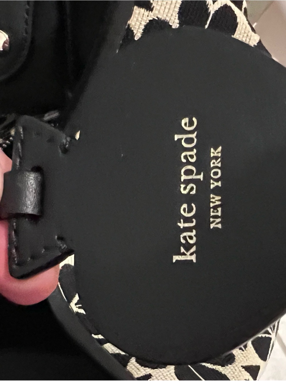 kate spade (Rare) Black & Cream spade floral Tote with Red Center Stripe - Picture 13 of 16